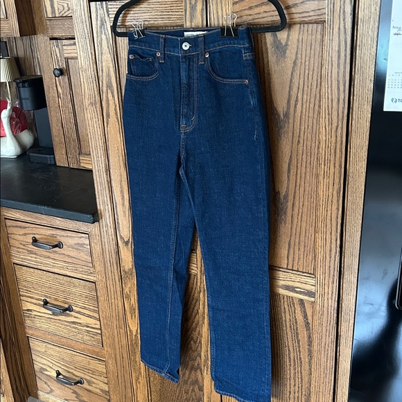 Abercrombie The Ankle Straight Ultra High Rise Curve Love Jeans Dark Wash 00 24 - Picture 3 of 9